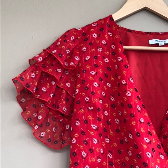 NEW • Madewell • Ruffle Tiered Peplum Top Posies - Picture 6 of 6